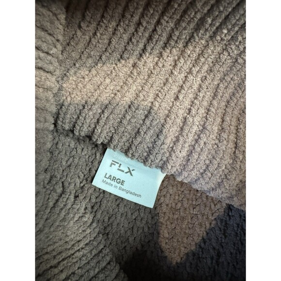 New Women's FLX Chenille Zip-Up Commuter Sweater Brown Plum Size L - Picture 12 of 12